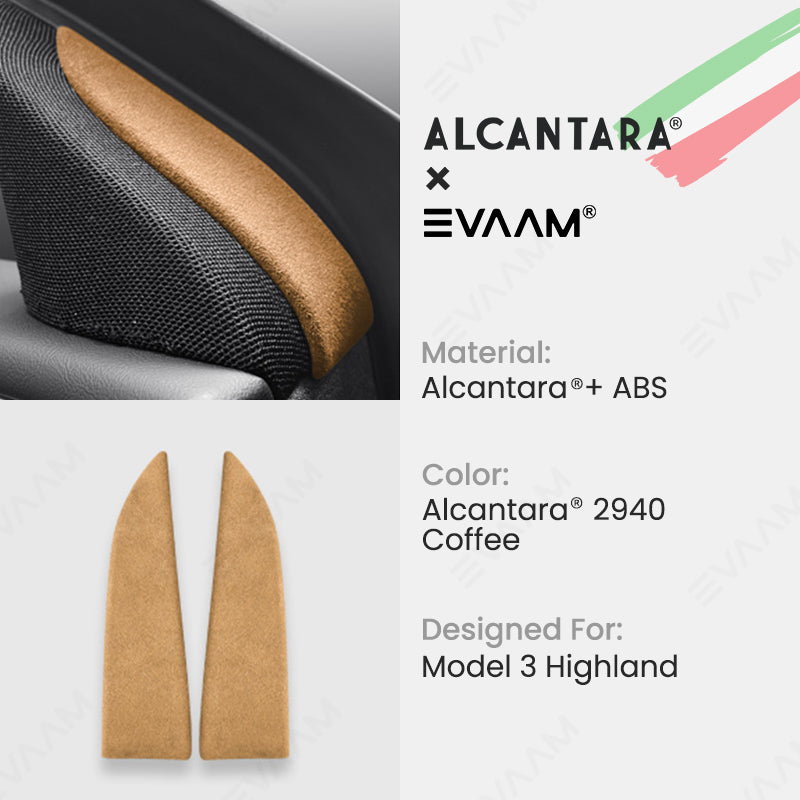 Alcantara 2024 Model 3 Highland Front Doors Triangle Trim Cover for Tesla-EVAAM® - EVAAM