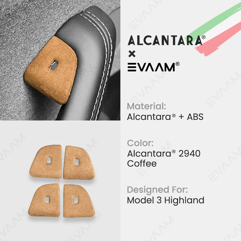 Alcantara 2024 Model 3 Highland Door Button Switch Trim Cover For Tesla -EVAAM® - EVAAM