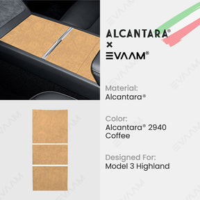 Alcantara 2024 Model 3 Highland Center Console Wraps Sticker Kit for Tesla -EVAAM® - EVAAM