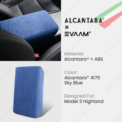 Alcantara 2024 Model 3 Highland Armrest Cover for Tesla-EVAAM® - EVAAM