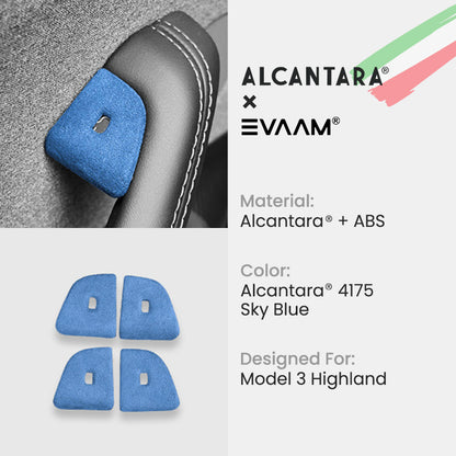 Alcantara 2024 Model 3 Highland Door Button Switch Trim Cover For Tesla -EVAAM® - EVAAM