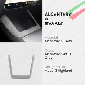 Alcantara 2024 Model 3 Highland Wireless Charging Frame Cover for Tesla-EVAAM® - EVAAM