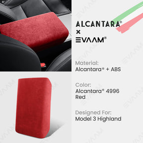 Alcantara 2024 Model 3 Highland Armrest Cover for Tesla-EVAAM® - EVAAM