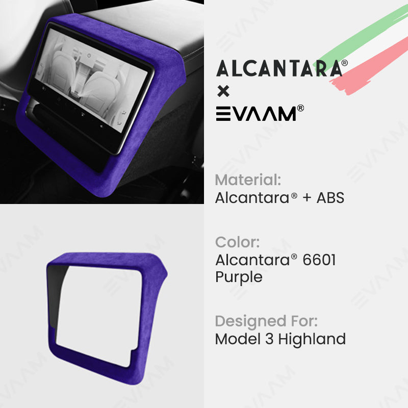 Alcantara 2024 Model 3 Highland Rear AC Vent Cover for Tesla-EVAAM® - EVAAM