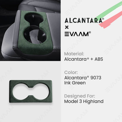 Alcantara 2024 Model 3 Highland Rear Seat Cup Cover for Tesla-EVAAM® - EVAAM