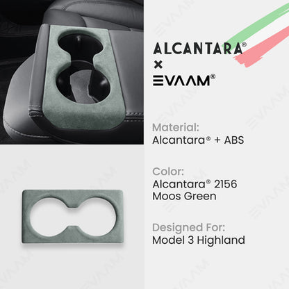 Alcantara 2024 Model 3 Highland Rear Seat Cup Cover for Tesla-EVAAM® - EVAAM