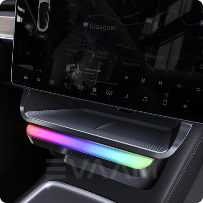 EVAAM® Ambient Lighting Center Screen Storage Tray for Model 3/Y - EVAAM