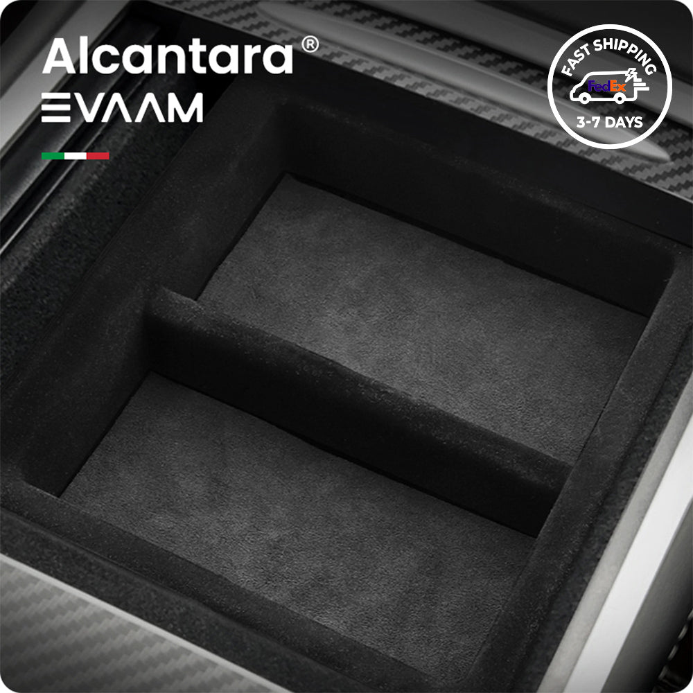 Alcantara Tesla Center Console Organizer Tray for Model 3/Y (2017-2023)-EVAAM®