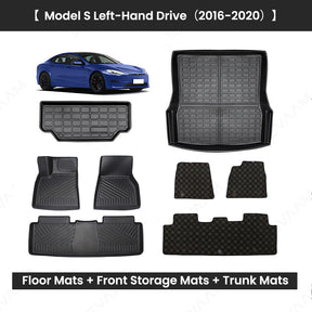 EVAAM® Custom Fit TPE Waterproof Floor Mats for Tesla Model S (2016-2020) - Eco-Friendly & Durable