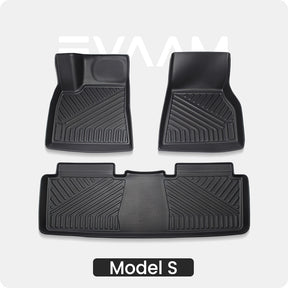 EVAAM® Custom Fit TPE Waterproof Floor Mats for Tesla Model S (2016-2020) - Eco-Friendly & Durable