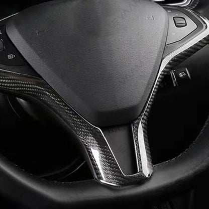 EVAAM® Gloss Real Carbon Fiber Tesla Steering Wheel Wrap for Model S/X - EVAAM
