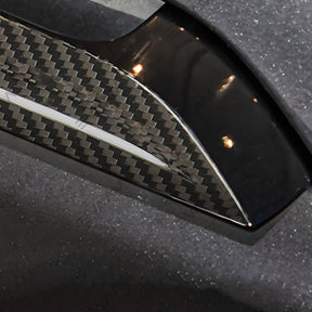 EVAAM® 4 Pcs Carbon Fiber Door Handle Wrap Trim Cover for Tesla Model S (2019-2022)