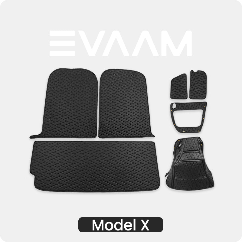 EVAAM® Seat Floor Mats Liners Rear Trunk Mat for Model X - EVAAM