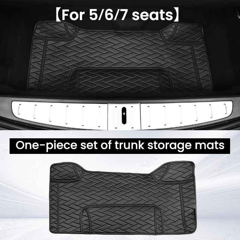 EVAAM® Seat Floor Mats Liners Rear Trunk Mat for Model X - EVAAM