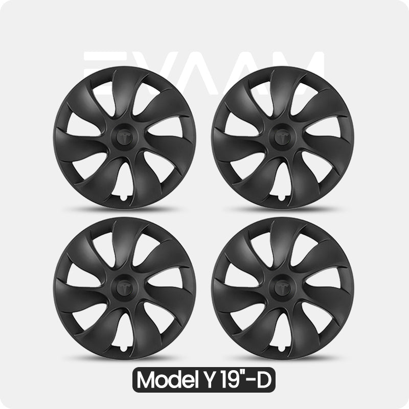 EVAAM® Wheel Covers Hubcap for Tesla Model Y 2019-2023 (4pcs)-Style D - EVAAM