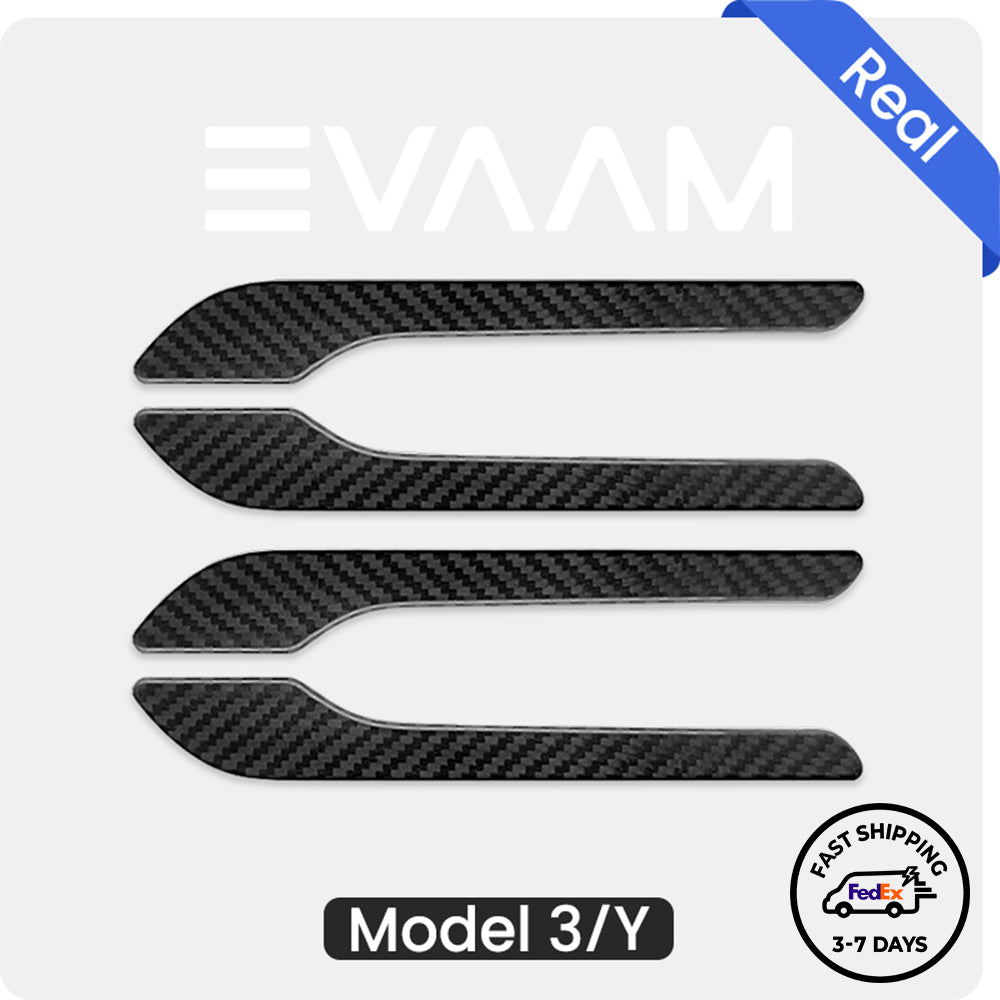 EVAAM® Matte Echtkarbonfaser-Türgriffabdeckung für Tesla Model 3/Y (2021–2023)