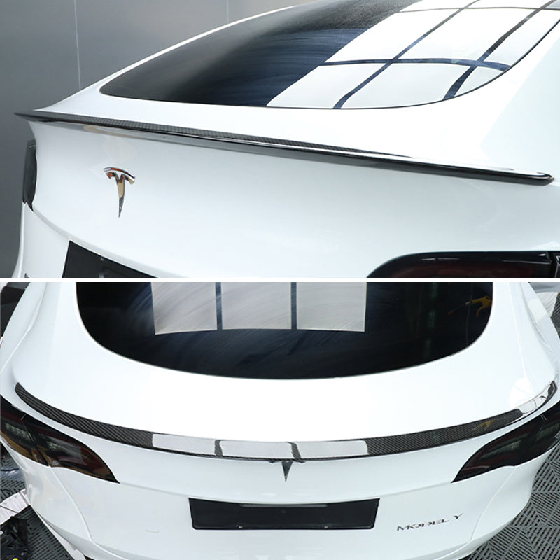 EVAAM® Gloss Real Carbon Fiber Tesla Trunk Spoiler Wing for Model Y (2020-2023) - EVAAM
