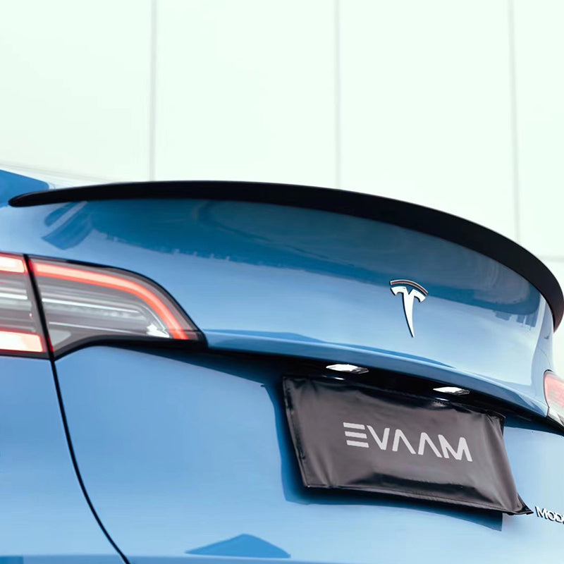 EVAAM® Matte Real Carbon Fiber Trunk Spoiler Wing for Tesla Model Y (2020-2023) - EVAAM