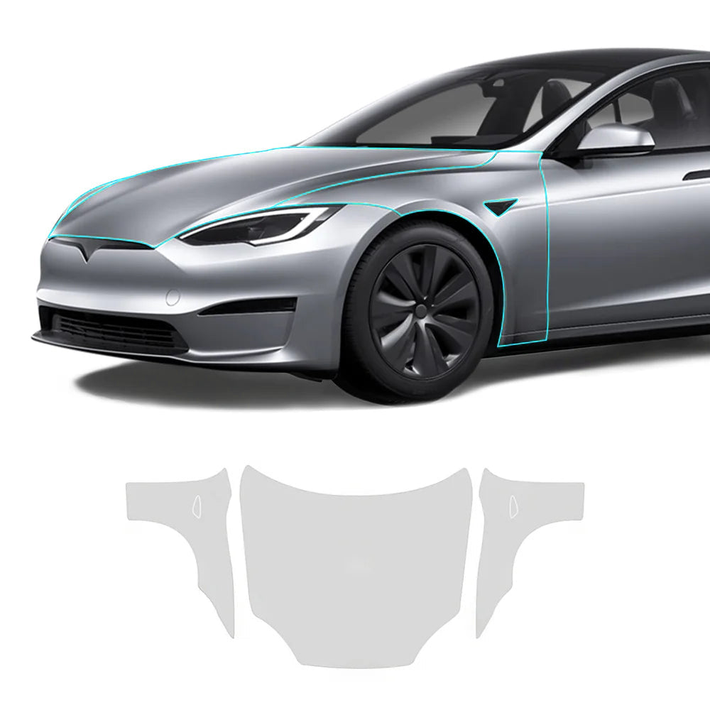 TPU Pre-Cut Invisible Full Car Paint Protection Film (PPF) for Tesla Model S (2021-2024)