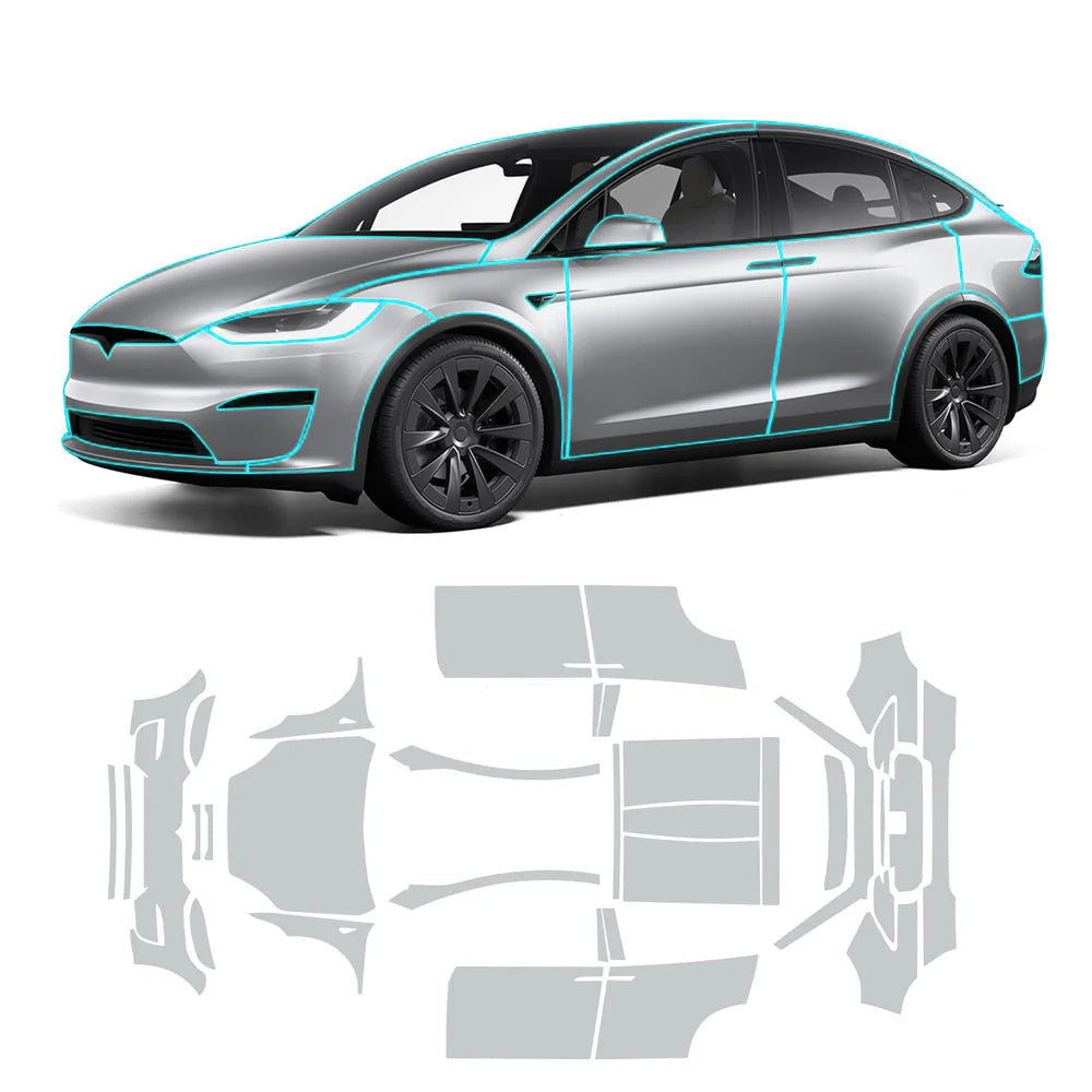 TPU Pre-Cut Invisible Full Car Paint Protection Film (PPF) for Tesla Model X (2022-2024)