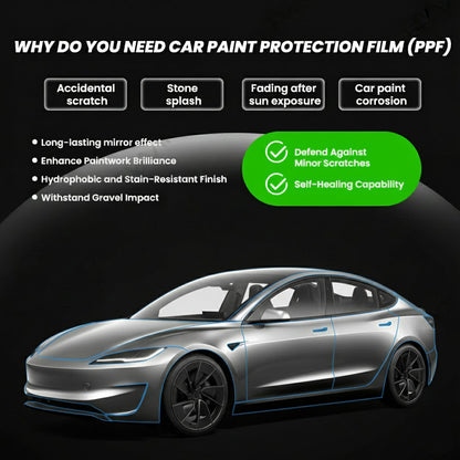 TPU Pre-Cut Invisible Full Car Paint Protection Film (PPF) for Tesla Model 3 Highland Performance 2024+