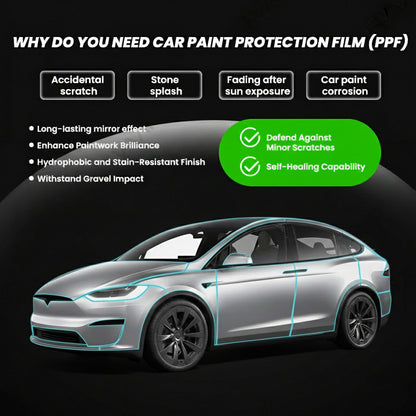 TPU Pre-Cut Invisible Full Car Paint Protection Film (PPF) for Tesla Model X (2022-2024)