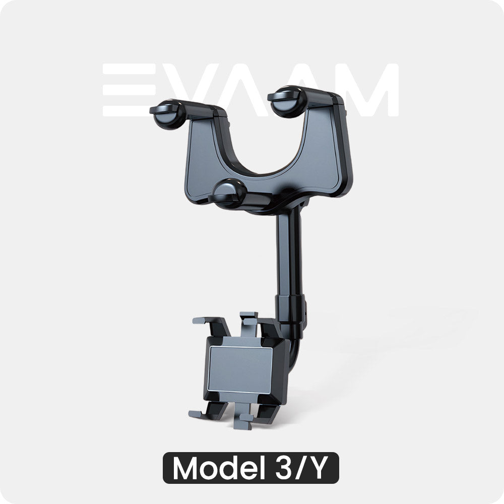 EVAAM® Universal Adjustable Rearview Mirror Phone Mount for Tesla Model 3/Y - EVAAM