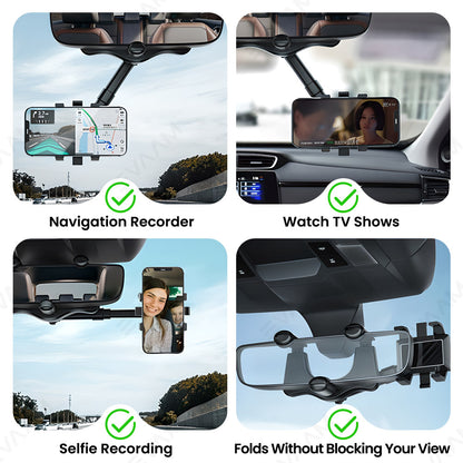 EVAAM® Universal Adjustable Rearview Mirror Phone Mount For All Brand Vehicles - EVAAM