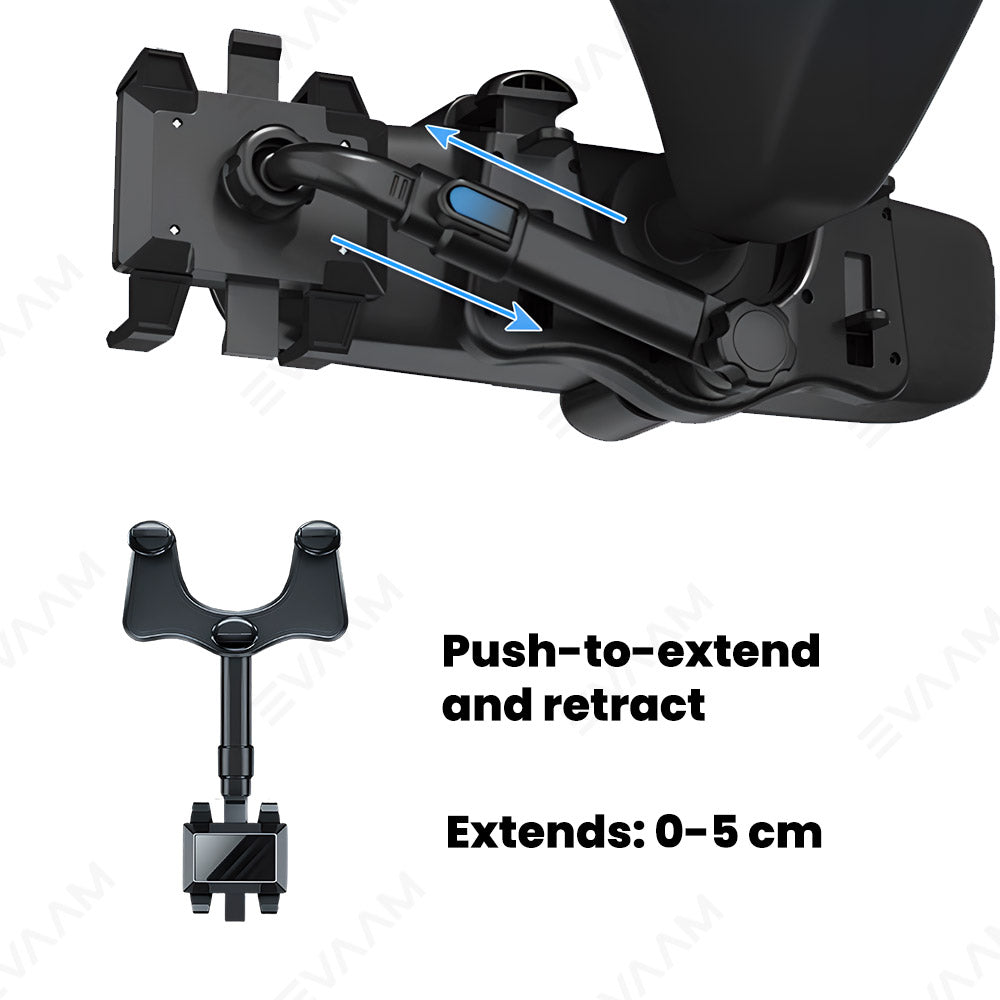 EVAAM® Universal Adjustable Rearview Mirror Phone Mount For All Brand Vehicles - EVAAM