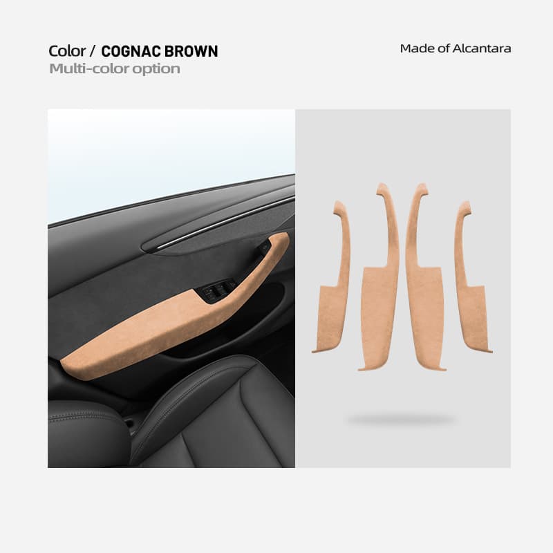 Genuine Alcantara Door Armrest Cover for Tesla Model Y Juniper 2025+