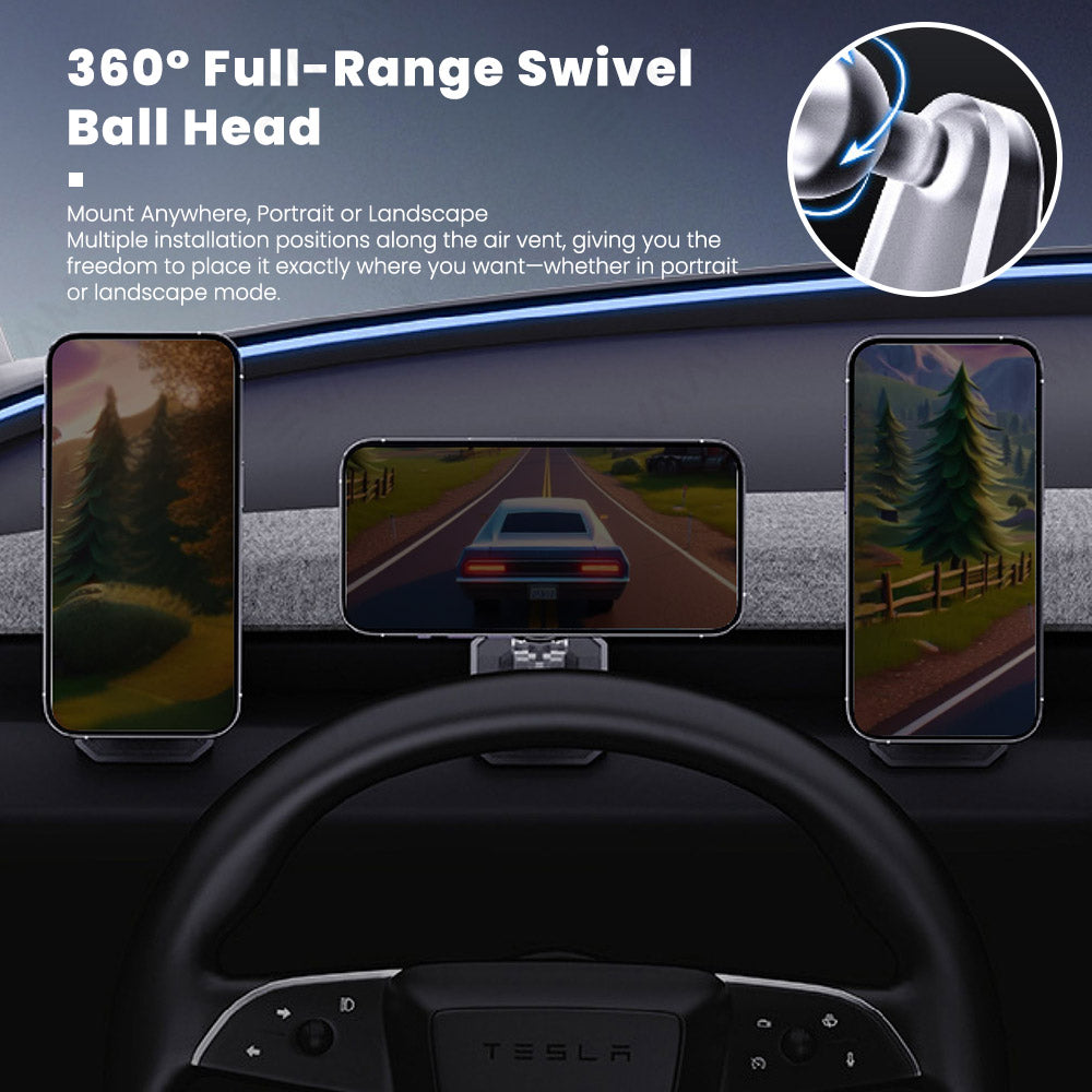 EVAAM® Magnetic Silicone Phone Holder for Model Y Juniper 2025+/Model 3 Highland 2024+