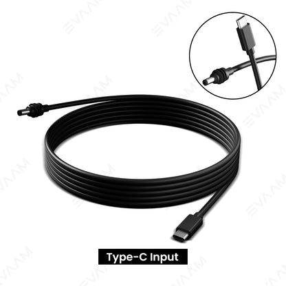 2M/6.5FT Starlink Mini DC Power Cable, 100W USB Type-C Input to Waterproof Barrel Jack Charging Cord, Work with 65W+ PD Source