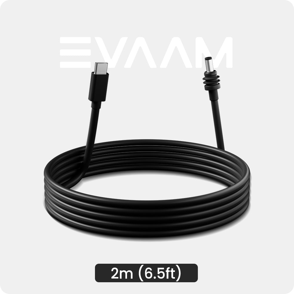 2M/6.5FT Starlink Mini DC Power Cable, 100W USB Type-C Input to Waterproof Barrel Jack Charging Cord, Work with 65W+ PD Source