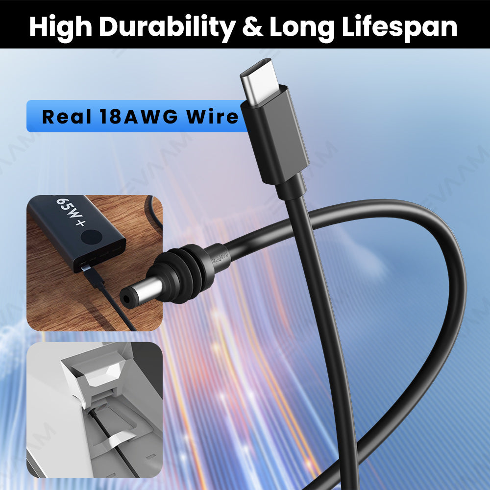 2M/6.5FT Starlink Mini DC Power Cable, 100W USB Type-C Input to Waterproof Barrel Jack Charging Cord, Work with 65W+ PD Source
