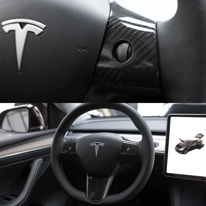 EVAAM® Forged Real Carbon Fiber Tesla Back Seat Cup Holder Cover Trim for  Model 3/Y (2017-2023)