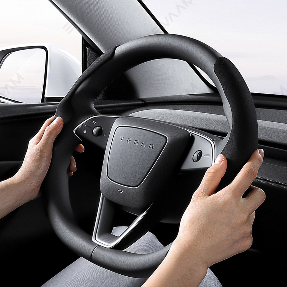 EVAAM® Anti-Slip Suede Steering Wheel Cover for Tesla  Model Y/3 Juniper 2025+ - EVAAM