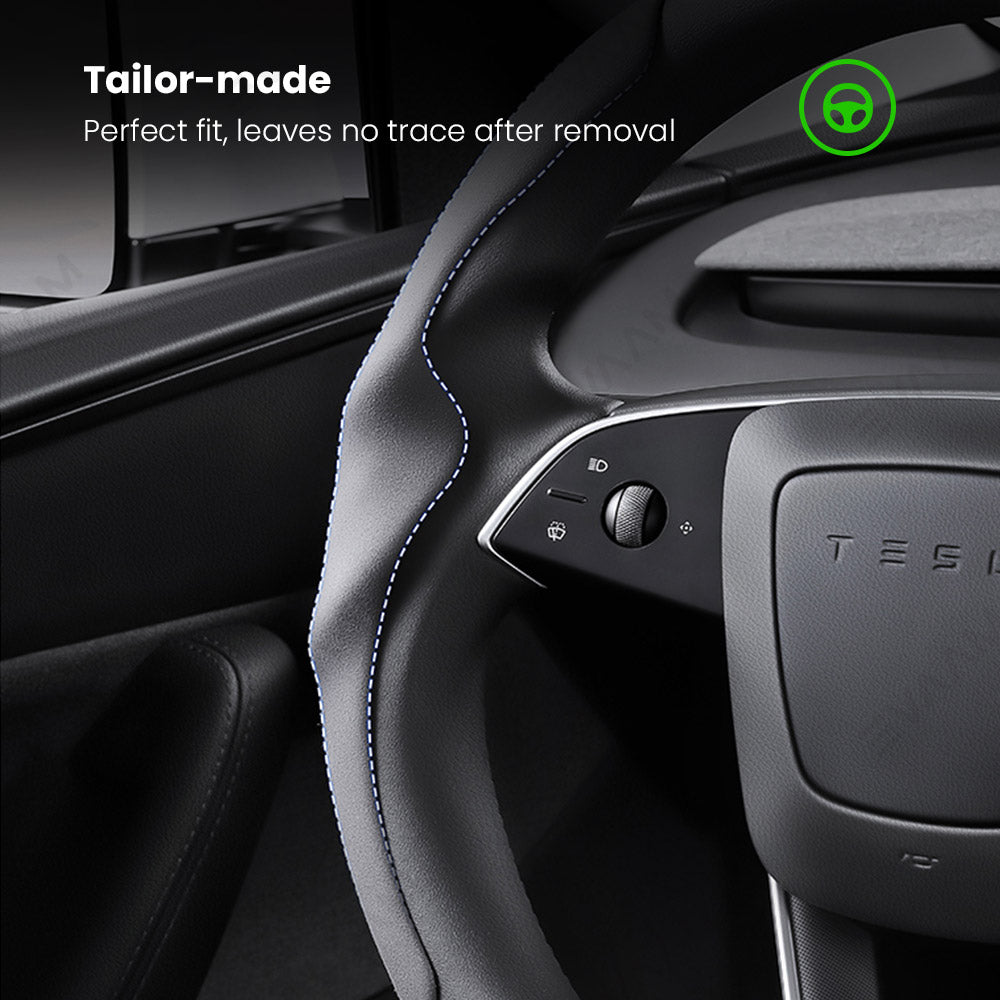 EVAAM® Anti-Slip Suede Steering Wheel Cover for Tesla  Model Y/3 Juniper 2025+ - EVAAM