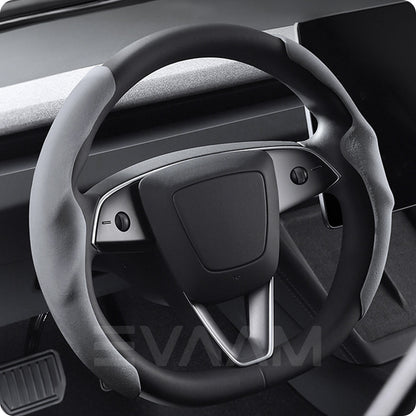 EVAAM® Anti-Slip Suede Steering Wheel Cover for Tesla  Model Y/3 Juniper 2025+ - EVAAM