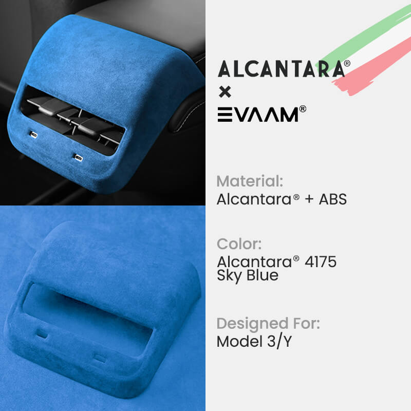 Alcantara AC Vents Trim Cover For Tesla Model 3/Y (2017-2023)-EVAAM® - EVAAM