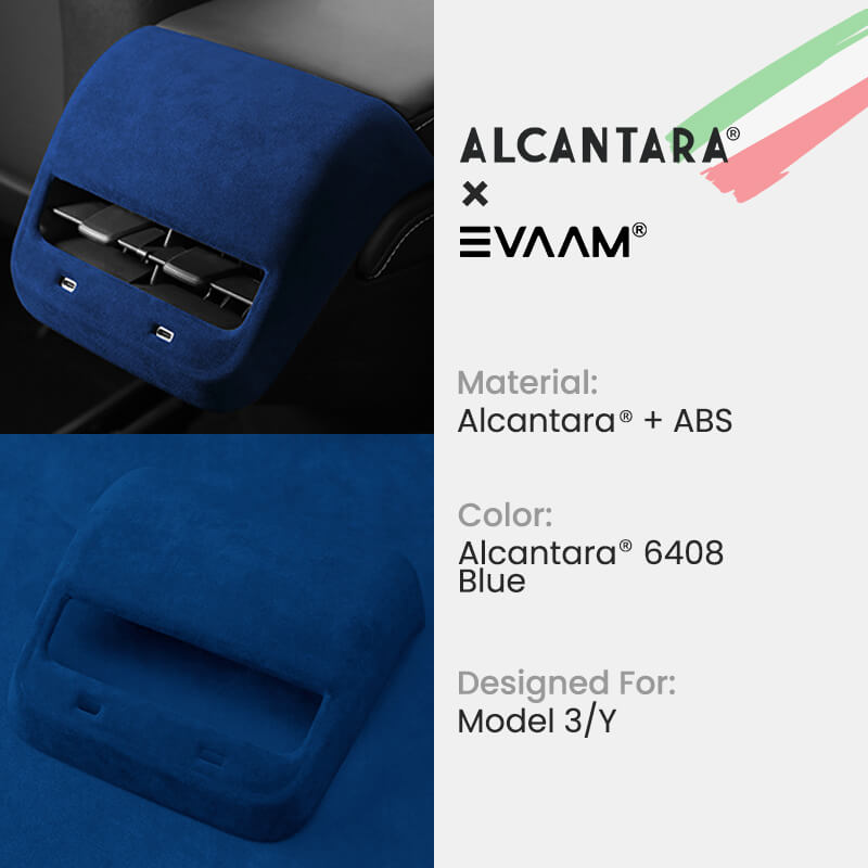 Alcantara AC Vents Trim Cover For Tesla Model 3/Y (2017-2023)-EVAAM® - EVAAM