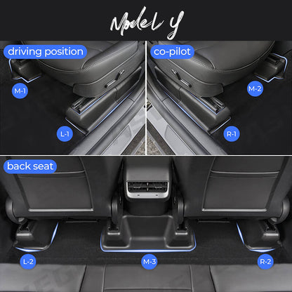 EVAAM® Seat Slide Rail Anti-kick Protect Cover for Tesla Model Y (2021-2023) - EVAAM