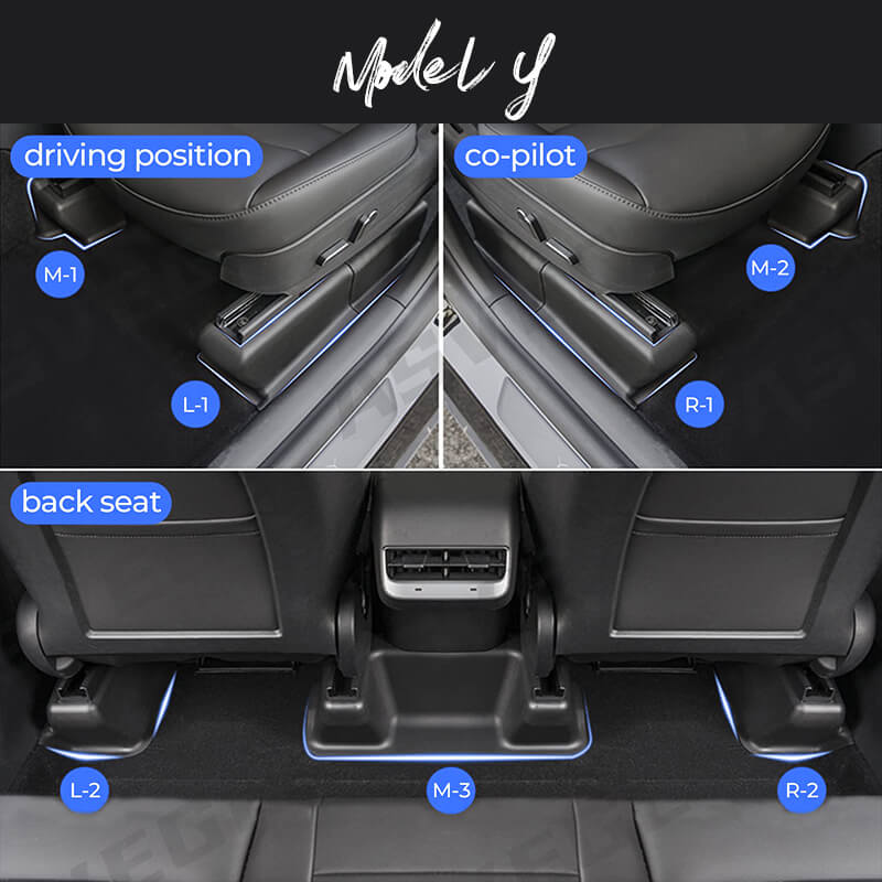 EVAAM® Seat Slide Rail Anti-kick Protect Cover for Tesla Model Y (2021-2023) - EVAAM