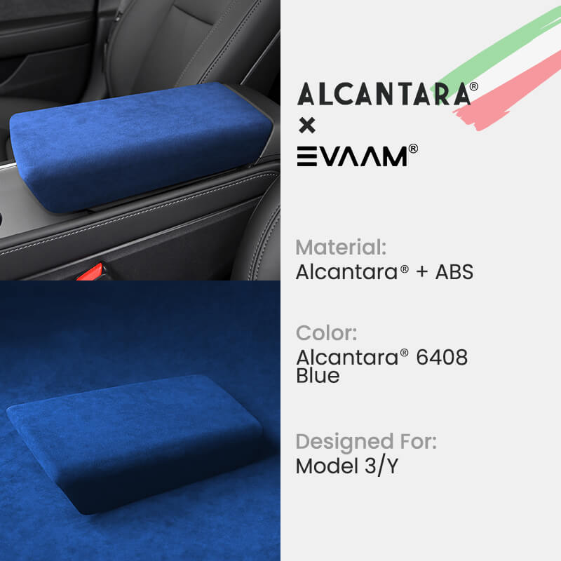 Alcantara Armrest Cover for Tesla Model 3/Y (2017-2023)-EVAAM® - EVAAM