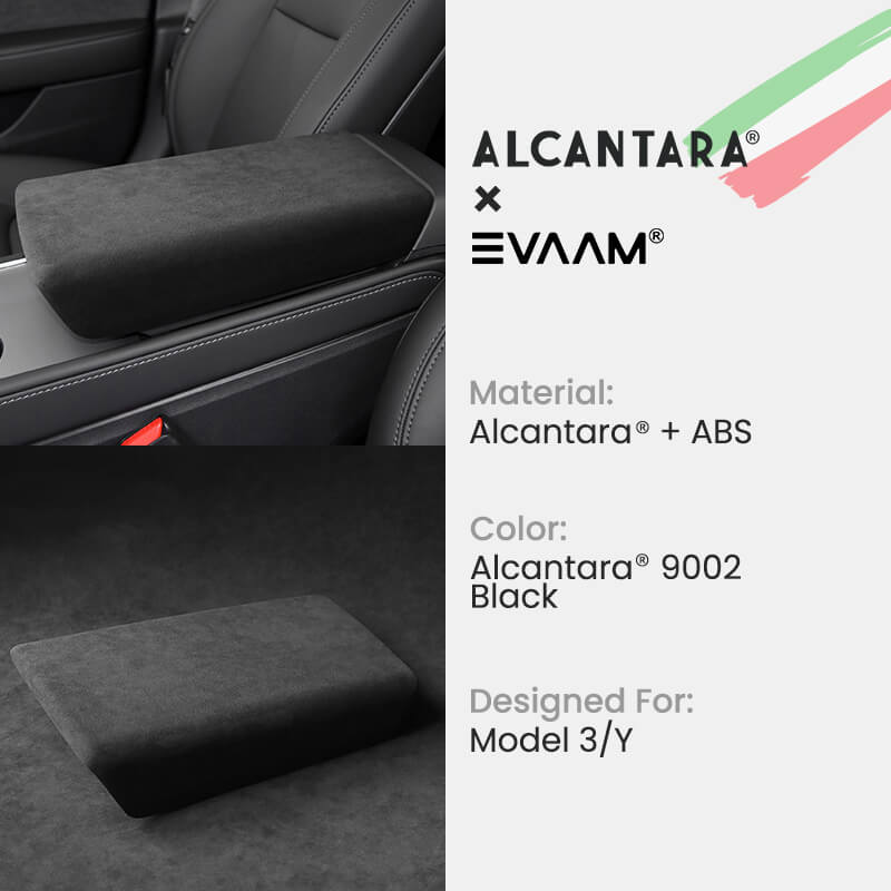 Alcantara Armrest Cover for Tesla Model 3/Y (2017-2023)-EVAAM® - EVAAM