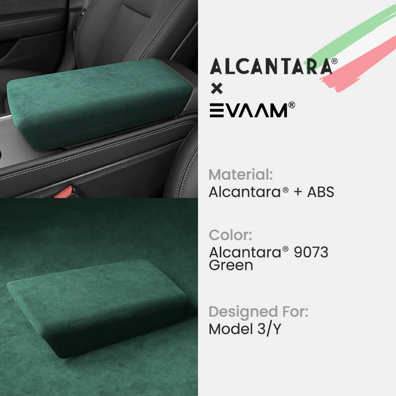 Alcantara Armrest Cover for Tesla Model 3/Y (2017-2023)-EVAAM® - EVAAM