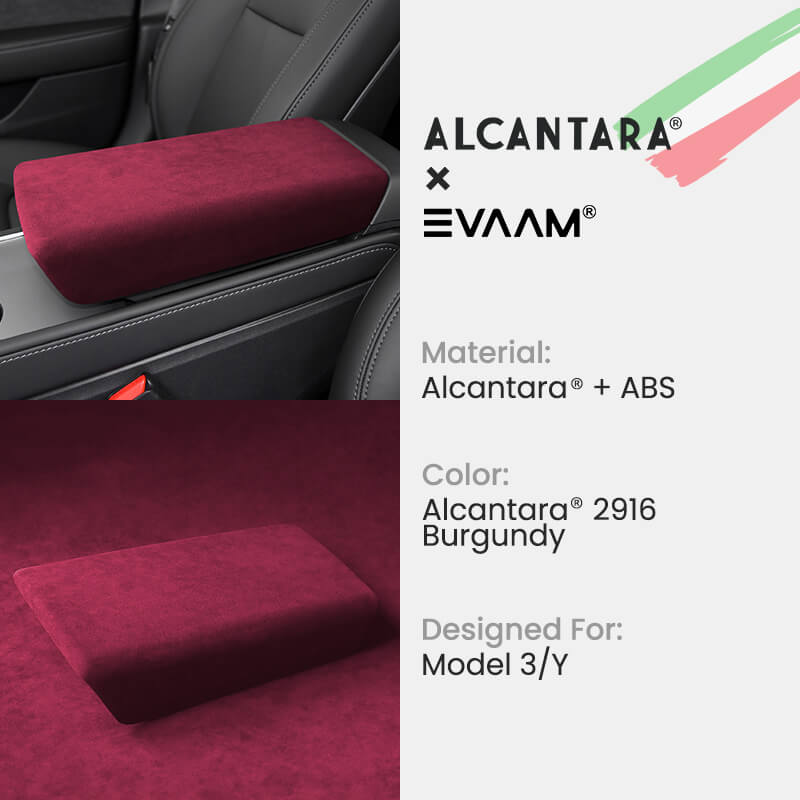 Alcantara Armrest Cover for Tesla Model 3/Y (2017-2023)-EVAAM® - EVAAM