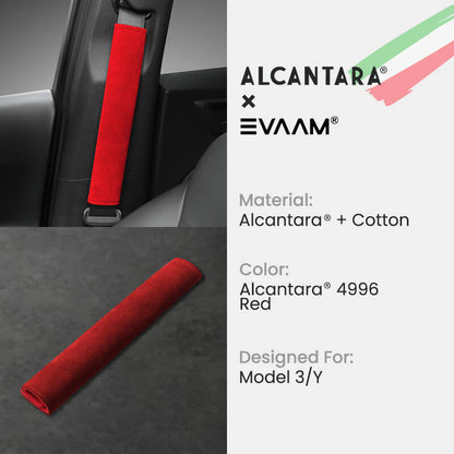 Alcantara Seat Belt Cover For Tesla Model 3/Y-EVAAM® - EVAAM