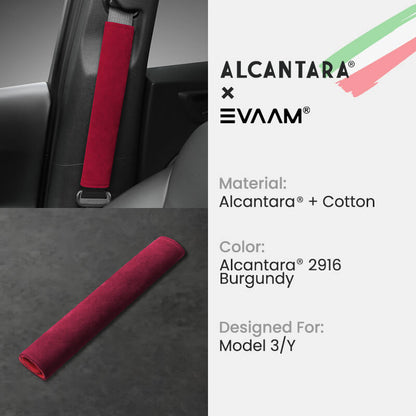 Alcantara Seat Belt Cover For Tesla Model 3/Y-EVAAM® - EVAAM