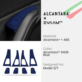 Alcantara Door Button Switch Trim Cover for Tesla Model 3/Y(2017-2023)-EVAAM® - EVAAM
