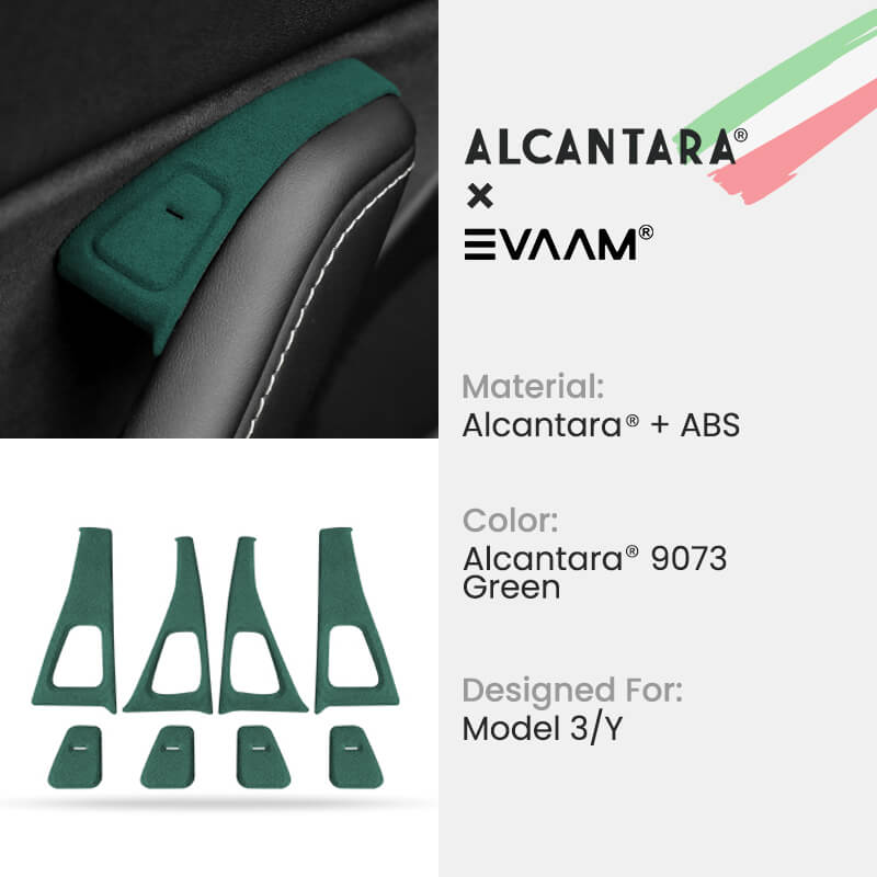 Alcantara Door Button Switch Trim Cover for Tesla Model 3/Y(2017-2023)-EVAAM® - EVAAM